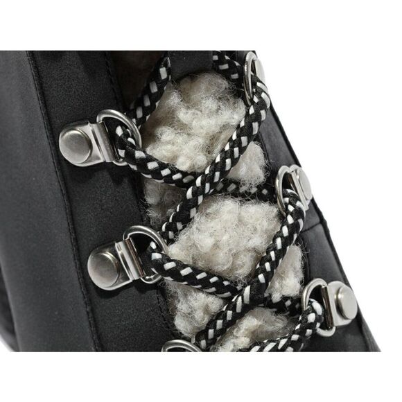 CHARLES BY CHARLES DAVID WEARY FAUX NUBUCK AND FAUX-FUR PLATFORM ANKLE B… - Picture 9 of 16